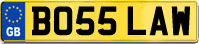 BO55 LAW Car Registration Plate