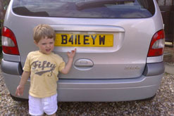 BAILEY reg number plate