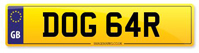 Personalised Number Plate DOG 64R