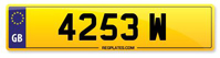 Personalised Number Plate 4253 W