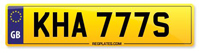 Personalised Number Plates KHA 777S
