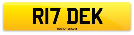 Registration R17 DEK