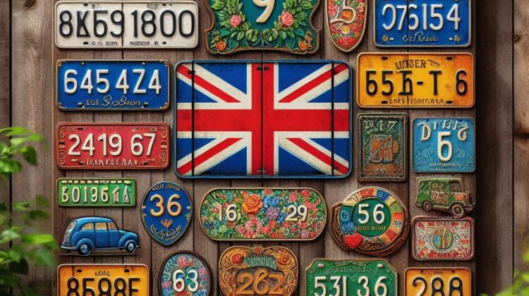 image of number plates used for decoration in the UK