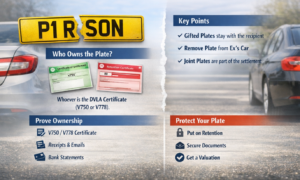 personalised number plates in a divorce