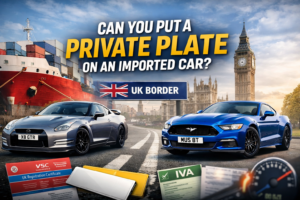 number plates on imported cars