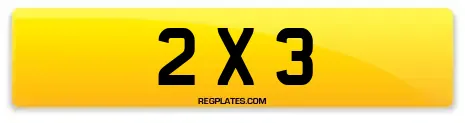 2 x 3 Dateless Number Plates