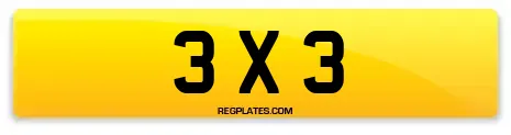 3 x 3 Dateless Number Plates