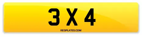 3 x 4 Dateless Number Plates